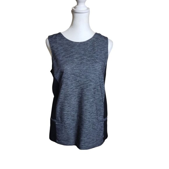 Theory Black Gray Sleeveless Pockets Tank Top Size Small - Picture 2 of 8